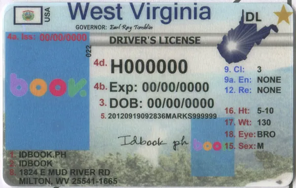 Buy West Virginia-old fake ID front view online